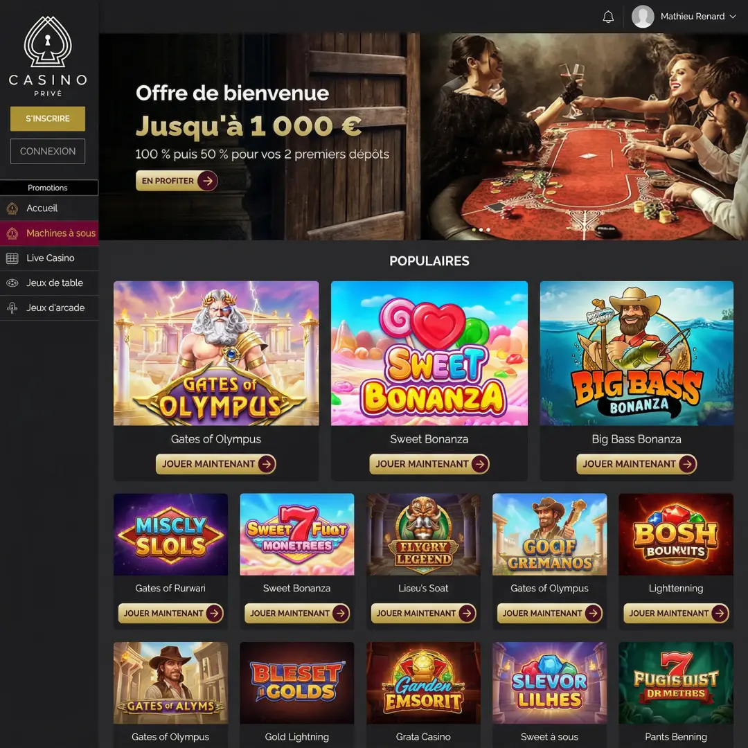 casino privé catalogue machines à sous lobby 4000 titres