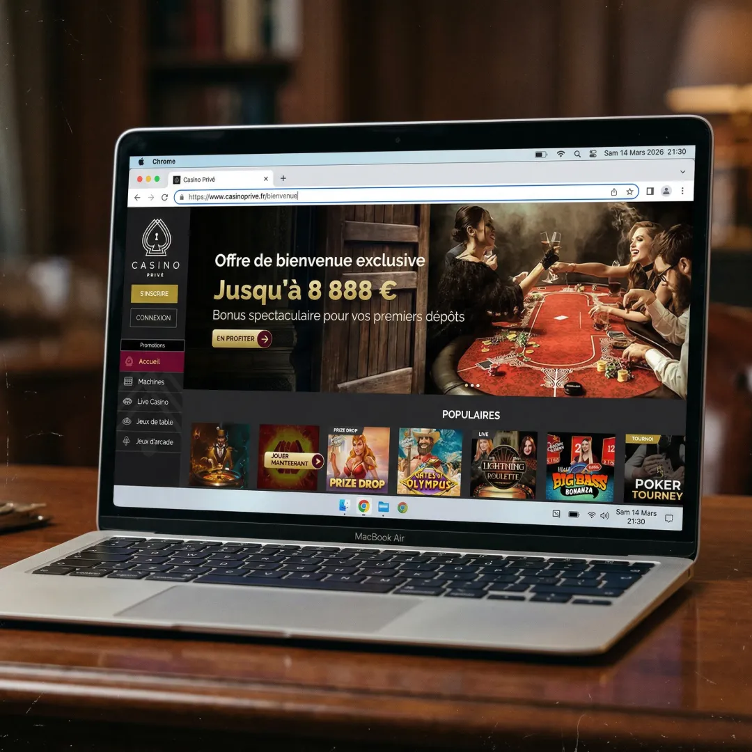 casino privé page accueil interface desktop 2026
